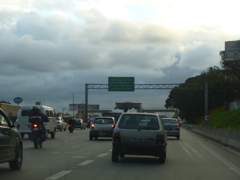 Sao Paulo Highway From Guarulhos Airport at 5PM in the Afternoon